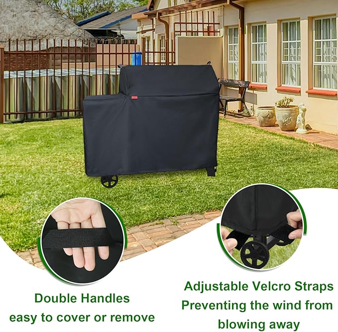 Grill Cover Fits Traeger Grills Woodridge Grill and Smoker TFB86MLH,Outdoor Full-Length Heavy Duty Waterproof 600D Cover Compared to Traeger BAC761