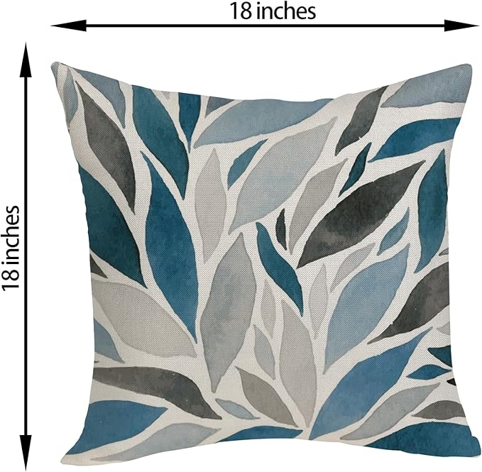 Boho Pillow Covers 18x18 Set of Geometric Navy Blue Pattern Throw Pillow Covers Outdoor Decoration Bohemian Modern Abstract Decorative Pillowcase Farmhouse Cushion Cover for Home Sofa