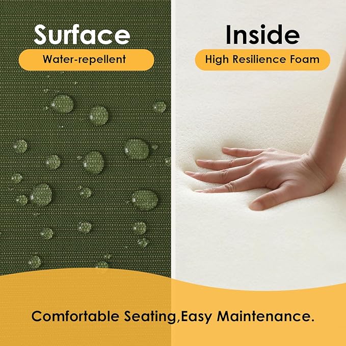 Outdoor Round Corner Seat Cushion, 17"x16"x2", Set of 4, Non Slip Seat Cushion Pads with Removable Cover for Patio Furniture, Garden Yard Lawn, Deep Forest Green