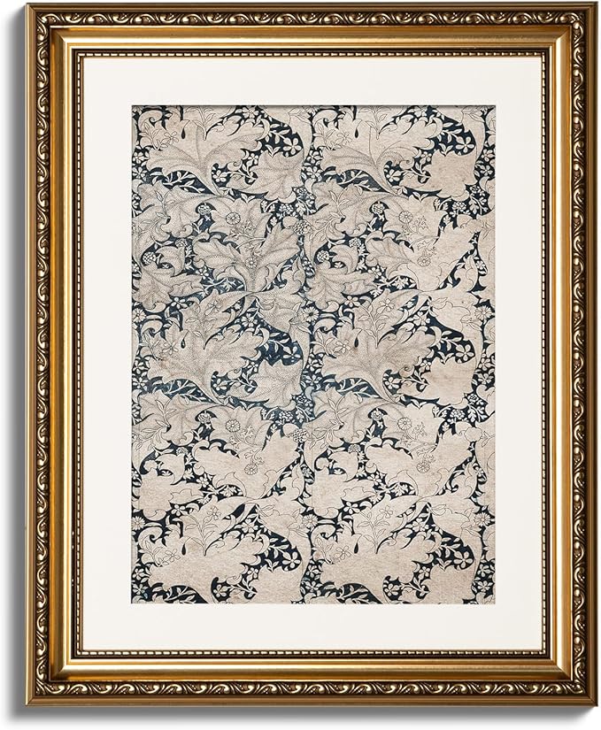 VIYYIEA Gold Framed Wall Art Canvas Print Home Decor Flower Art Room Decor Floral Scenic Oil Painting Art Prints French Romantic Botanical Wall Decor Wall Pictures for Bedroom Bathroom Office 13x16in