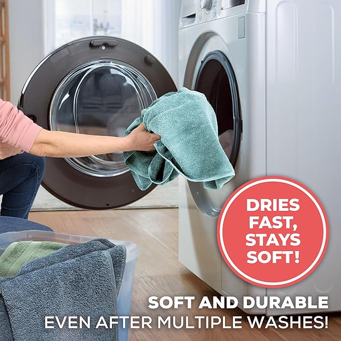 TEXTILOM 100% Turkish Cotton 3 Pcs Bath Towel Set, Luxury Bath Towels for Bathroom, Soft & Absorbent Bathroom Towels Set (1 Bathtowel, 1 Hand Towel, 1 Washcloth)- Aqua