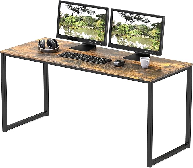 SHW Mission 48-Inch Home Office Computer Desk, Rustic Brown