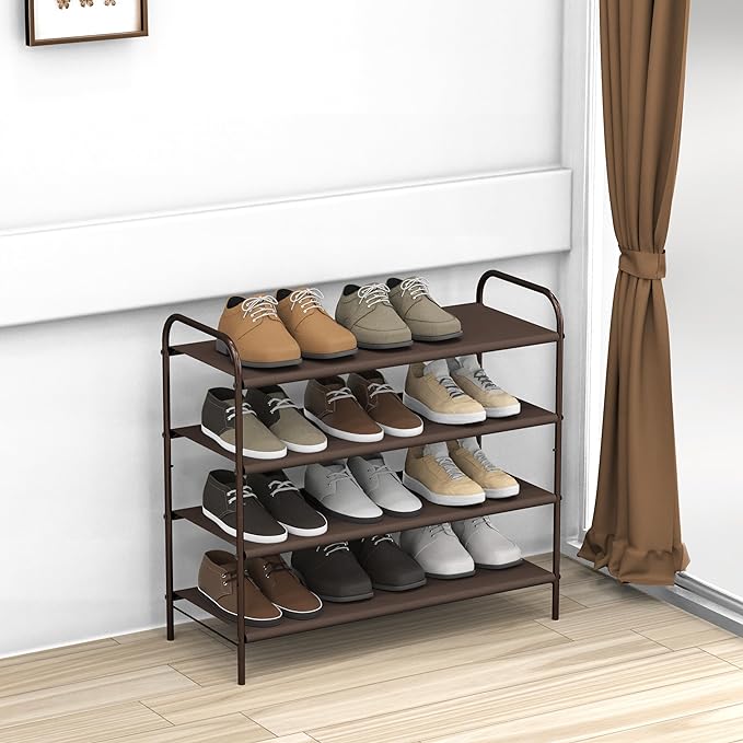Simple Houseware 4-Tier Shoe Rack Storage Organizer, Bronze