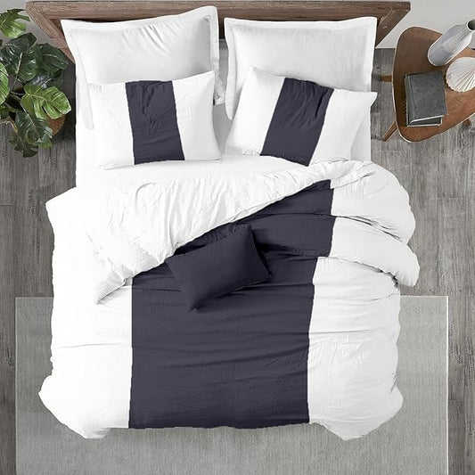Kotton Culture 3 Pc California King Size Duvet Cover Set -100% Egyptian Cotton Sateen 600 Thread Count Ultra Soft Premium Durable Comforter Cover Zipper Closure & Corner Ties (Speared White,104"x98")