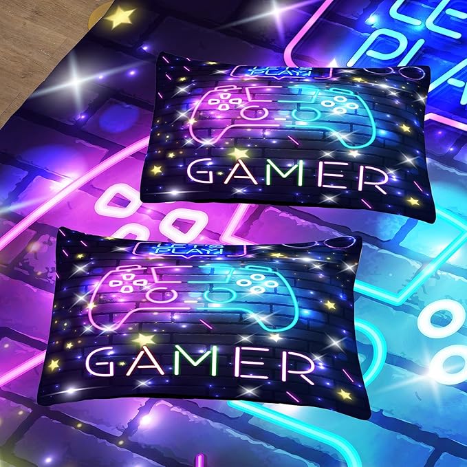 Tailor Shop Gaming Comforter Sets for Boys, King Size Comforter Set, Boys Bedding Set King, Gamer Comforter Set with 2 Pillowcase
