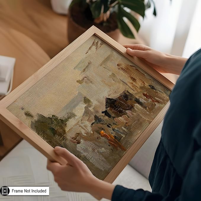 Poster Master Vintage The Bazaar Painting Poster - Retro Street in Udaipur Print - India Art - Cityscape Art - Farmhouse Art - Abstract Art - Office or Living Room Wall Decor - 11x14 UNFRAMED Wall Art