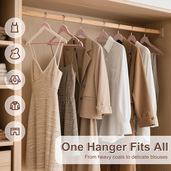 HOUSE DAY Cedar Hangers for Closet 30 Pack, Smooth Cedar Wood Hangers with Rings, 360° Swivel Hook, U-Shape Notched, Non Slip Pant Bar, Sturdy Wooden Clothes Hanger for Coats, Dresses, Suits
