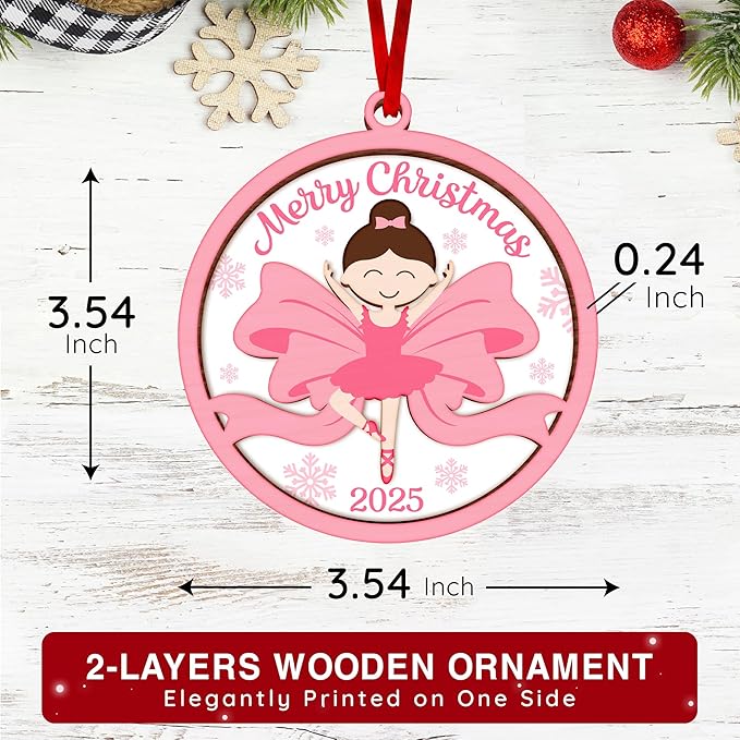 Ballerina Ornament - Charming Ballerina Christmas Ornaments for Tree, Perfect Ballet Gifts for Girls, Exquisite Pink Ballerina Ornaments, Ideal Ballet Dancer Gifts, Unique Christmas Tree Topper