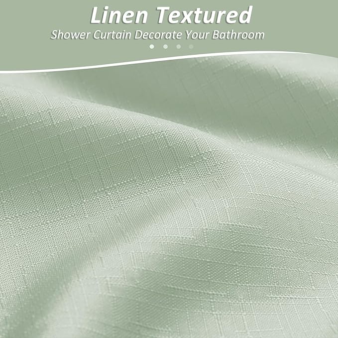 Naturoom Mist Sage Shower Curtains for Bathroom,Ombre Cloth Fabric Shower Curtain Set with 12 Hooks Denim Blue Bathroom Decor 72 x 72