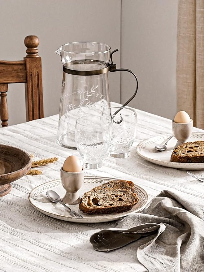 Dinnerware Sets for 4, 12 Piece Ceramic Dish Set with Plates and Bowls | Oven/Dishwasher/Microwave Safe | Ideal for Housewarming | Reactive Beige (10" Plate+8" Dish+27oz Bowl)