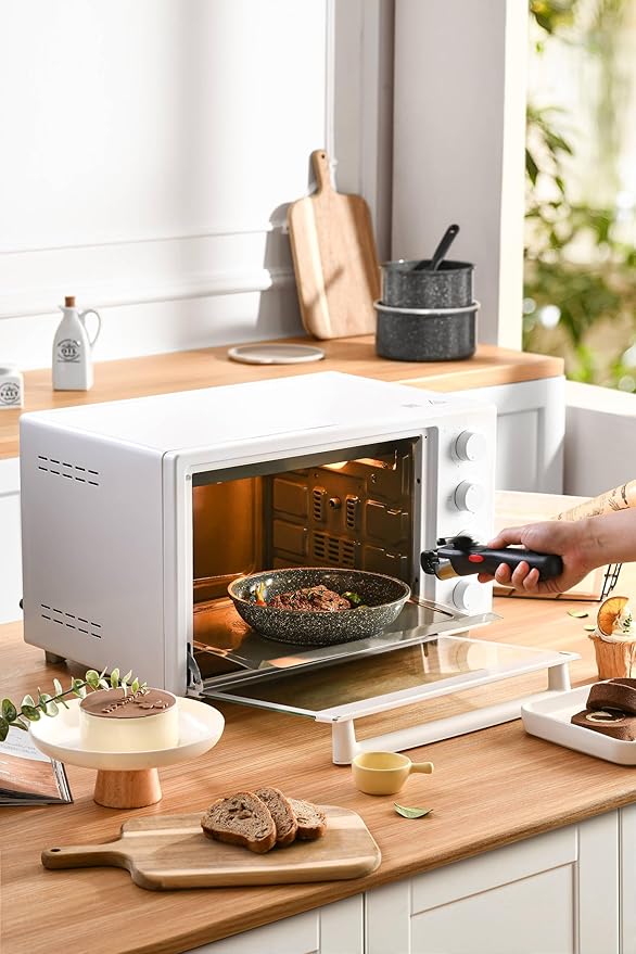 7pcs Pots and Pans Set Non Stick from France, Ceramic Cookware Set with Removable Handle, Induction RV Kitchen Cookware Set, Stackable, PFOA and PFAS Free, Oven Safe, Black Granite