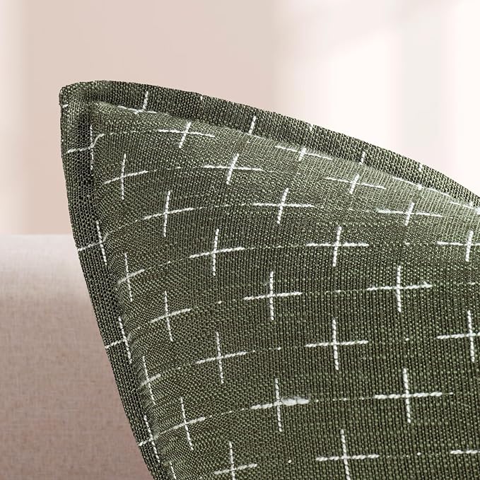 ZWJD 12x20 Pillow Covers Set of 2 Soft Polyester Textured Lumbar Pillow Covers with Stylish Flange Edge Cozy Farmhouse Throw Pillows for Couch Bed Sofa Living Room