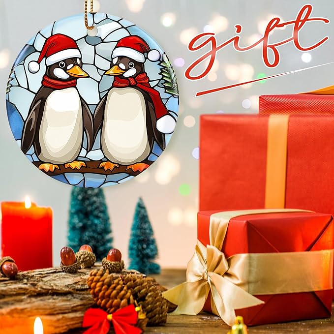 Christmas Ornament, Two Penguins Ornament, Christmas Decorations for Tree, Heirloom Keepsake, Gift Idea