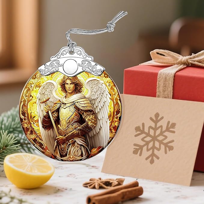 Archangel Michael Christmas Decorations - Christmas Ornaments for Tree | Gold Armor Angel Xmas Tree Decor | Holiday Ornaments – Religious Gifts | Spiritual Guardian Gifts | Gift Ideas