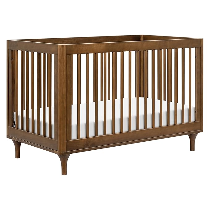 babyletto Lolly 3-in-1 Convertible Baby Crib - GREENGUARD Gold Certified Convertible Crib to Toddler Bed & Daybed - Wooden Baby Bed with 4 Adjustable Mattress Heights - Easy Assembly - Natural Walnut