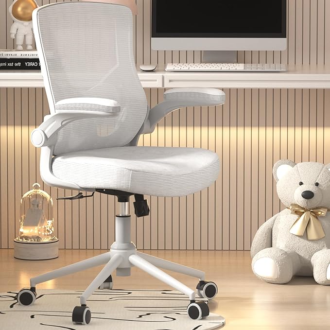 Office Chair, High Back Desk Chair Adjustable Height and Ergonomic Design Home Office Computer Chair Executive Lumbar Support Padded Flip-up Armrest Swivel Task Chair