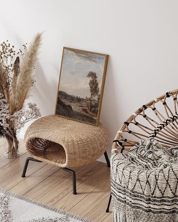 InSimSea Framed Wall Art for Living Room Classical Landscape Canvas Wall Decor Rustic Countryside Scenery Artworks Canvas Print Framed Bathroom Pictures Wall Decorations Farmhouse Office 12x16in