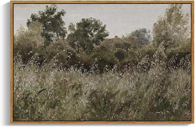 InSimSea Framed Canvas Wall Art, Countryside Field Modern Farmhouse Decor, Canvas Wall Art for Bedroom, French Country Decor, 24"x36"