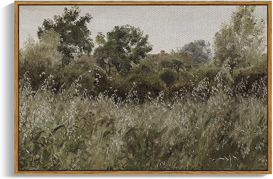 InSimSea Framed Canvas Wall Art, Countryside Field Modern Farmhouse Decor, Canvas Wall Art for Bedroom, French Country Decor, 24"x36"