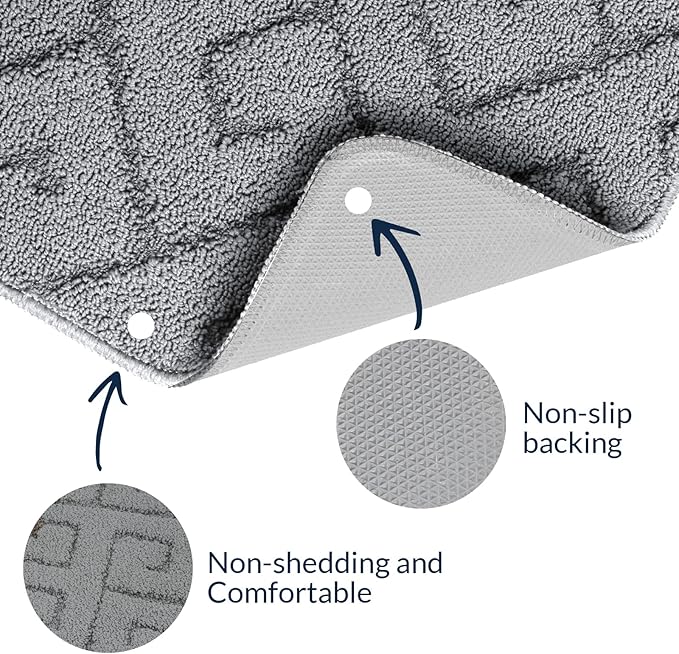 Walensee Indoor Doormat, Front Door Mat for Entrance (20"x32"Light Grey) Machine Washable Entryway Rug, Non Slip Trapper Door Rugs Absorbent Dirt Low Profile Shoes Scraper Inside Floor Mats