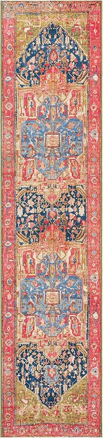 Unique Loom Outdoor Traditional Collection Area Rug - Limon (2' 7" x 12' Runner Multi/Red)