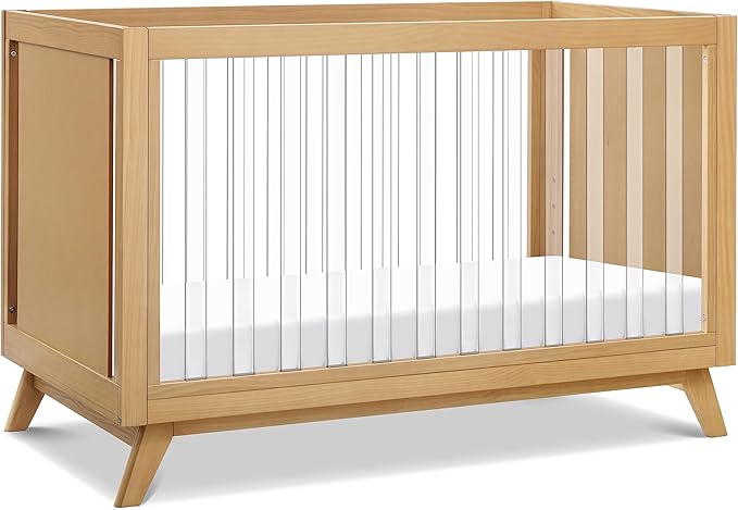 DaVinci Otto 3-in-1 Convertible Crib in Honey with Acrylic Slats, Greenguard Gold Certified