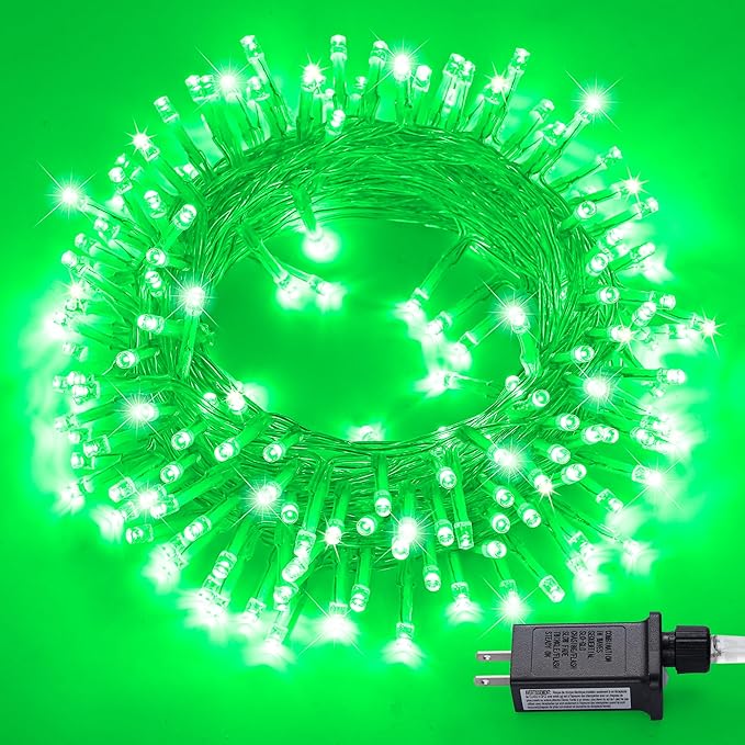 JMEXSUSS Green String Lights Indoor Plug in,150 LED Connectable Green Christmas Lights Outdoor, 59ft 8 Modes Halloween String Light for Bedroom Room Party Christmas Tree Halloween Decor