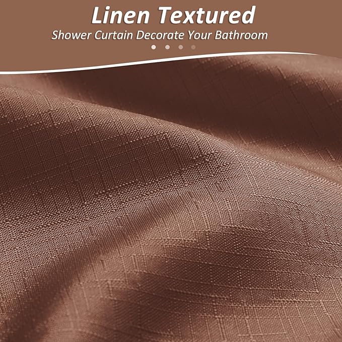 Naturoom Rustic Brown Shower Curtains for Bathroom,Ombre Cloth Fabric Shower Curtain Set with 12 Hooks Denim Blue Bathroom Decor 72 x 72