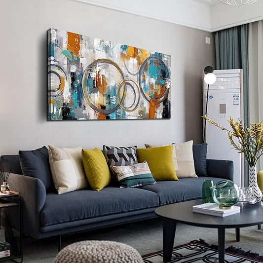 Modern Wall Art for Office Decor - Abstract Canvas Wall Art - Wall Pictures for Living Room Size 24" x 48"