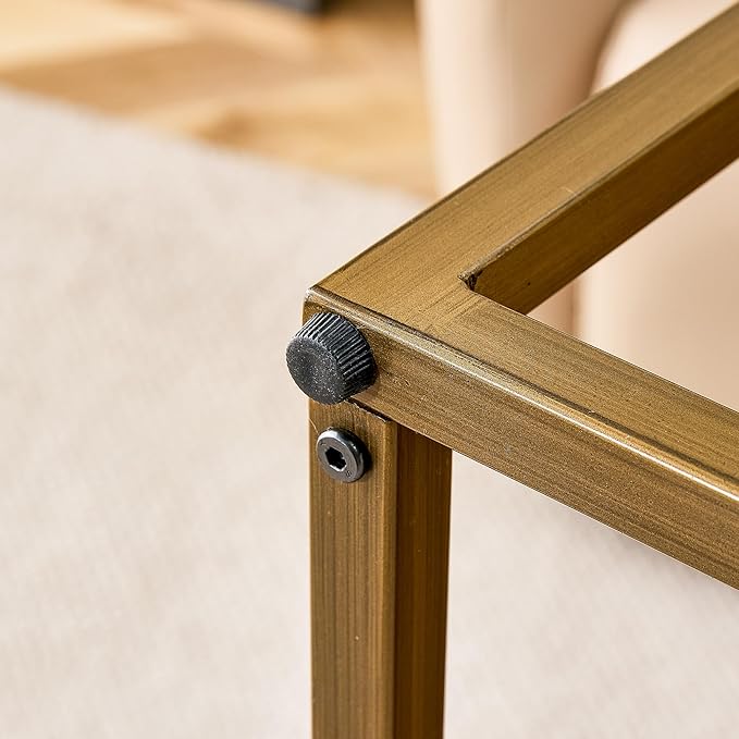 31.5'' Modern Square Coffee Table for Living Room, Metal Legs Large Coffee Table, Wooden Tea Table Top for Dining Room Office Small Space