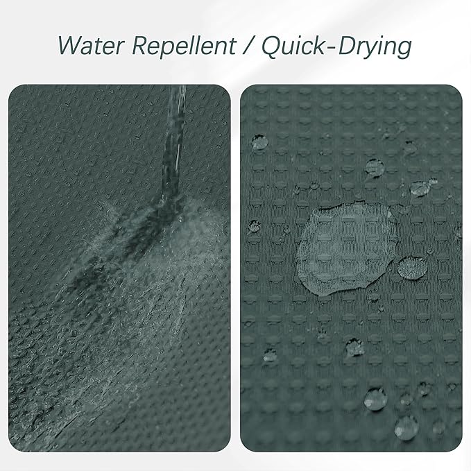 Extra Long Shower Curtain, 96 Inch Long Waffle Weave Heavy Duty Thick Cloth Bathroom Shower Curtain, Neutral Weighted Hotel Bath Curtain Set with 12 Hooks, 72x96 Stormy Weather