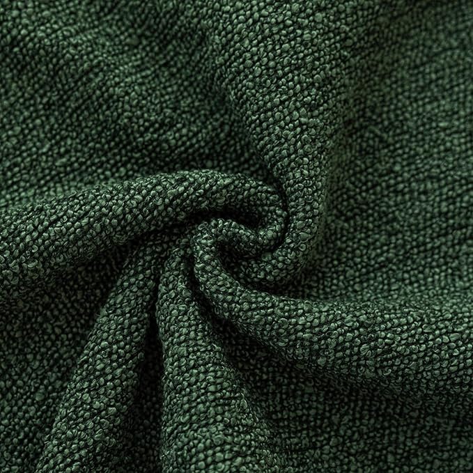 Foindtower Pack of 2 Textured Boucle Throw Pillow Covers Neutral Accent Solid Decorative Pillow Cases Cozy Woven Couch Cushion Case for Sofa Bedroom Living Room Home Decor 20x20 Inch Pine Green