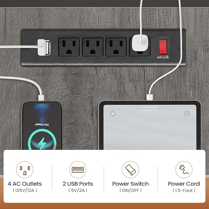 SEDETA 63 Inch Executive Desk, L Shaped Desk with Drawers, Large Office Desk with File Drawer, Computer Desk with Mobile CPU Stand, Storage Shelves, Power Outlets for Home Office, Gray