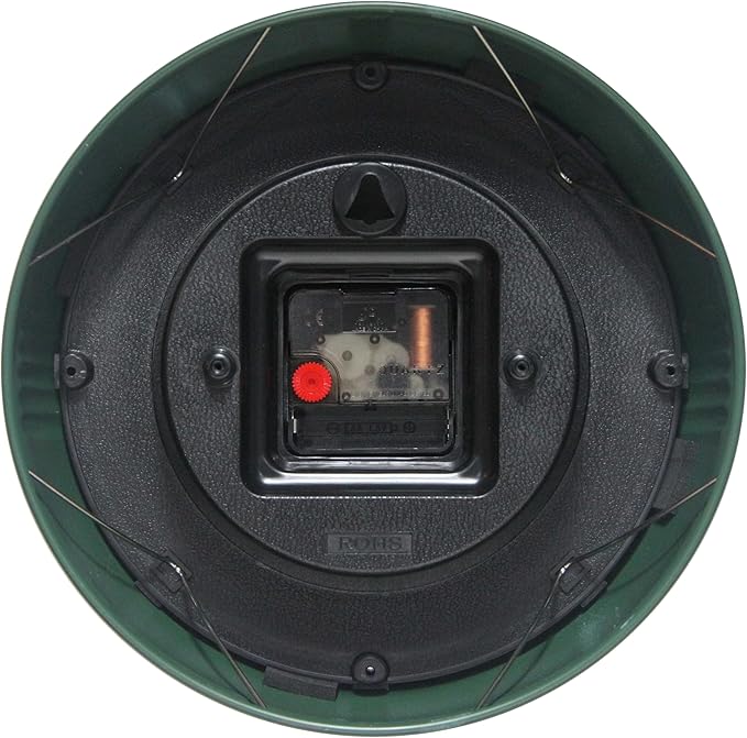 Infinity Instruments LTD. Retro 9 inch Silent Sweep Non-Ticking Mid Century Modern Kitchen Diner Wall Clock Quartz Movement Retro Wall Clock Decorative (Hunter Green)