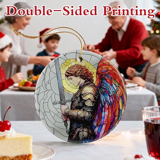 Archangel Michael Ornament, Spiritual Protection Decor, Christmas Ornaments, Christmas Decorations | Christian Gifts, Religious Gifts, Faithful Gift & Spiritual Guardian Gift, Giftbox Included