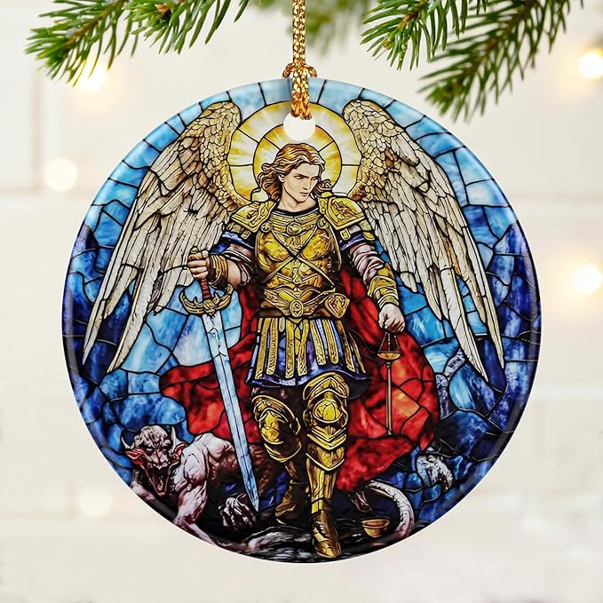 Archangel Michael Ornament | Christmas Ornaments, Christmas Tree Ornaments, Holiday Decor, Spiritual Protection Decor | Religious Gifts, Christian Gifts | Faithful Gift, Spiritual Guardian Gift