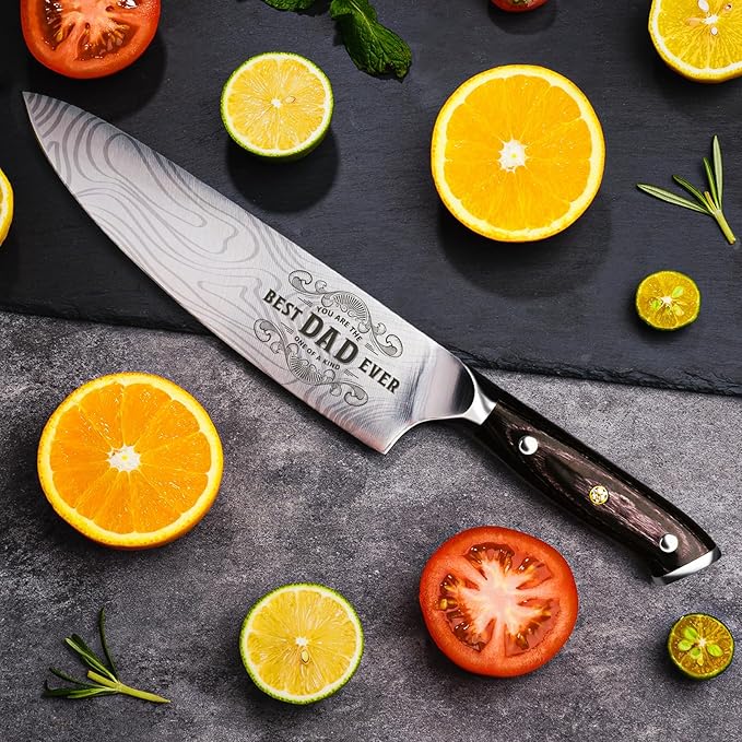 Gifts for Dad Men, Dads Gifts for Dad, Dad Birthday Gift from Daughter Son Kids, 8 inch Pro German 1.4116 Chef Knife, Kitchen Knife Gift Set for Best Dad Father Christmas Xmas Gifts
