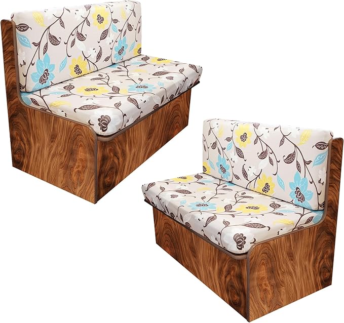 Rv Dinette Cushion Covers,Printing Stretchable Camper Cushion Cover,RV Cushion Slipcover,Rv Couch Cover Replacement for RV Camper Car Bench,2 Backrest Covers and 2 Bench Covers (Flower and leaf)