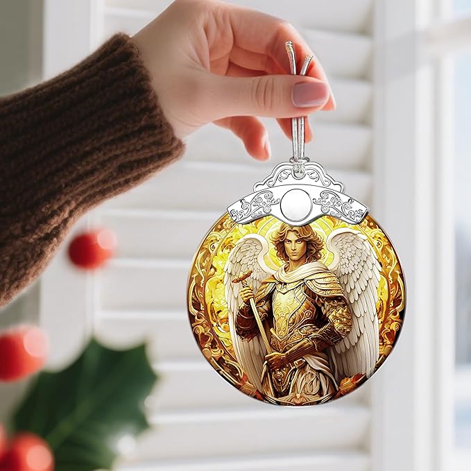 Archangel Michael Christmas Decorations - Christmas Ornaments for Tree | Gold Armor Angel Xmas Tree Decor | Holiday Ornaments – Religious Gifts | Spiritual Guardian Gifts | Gift Ideas