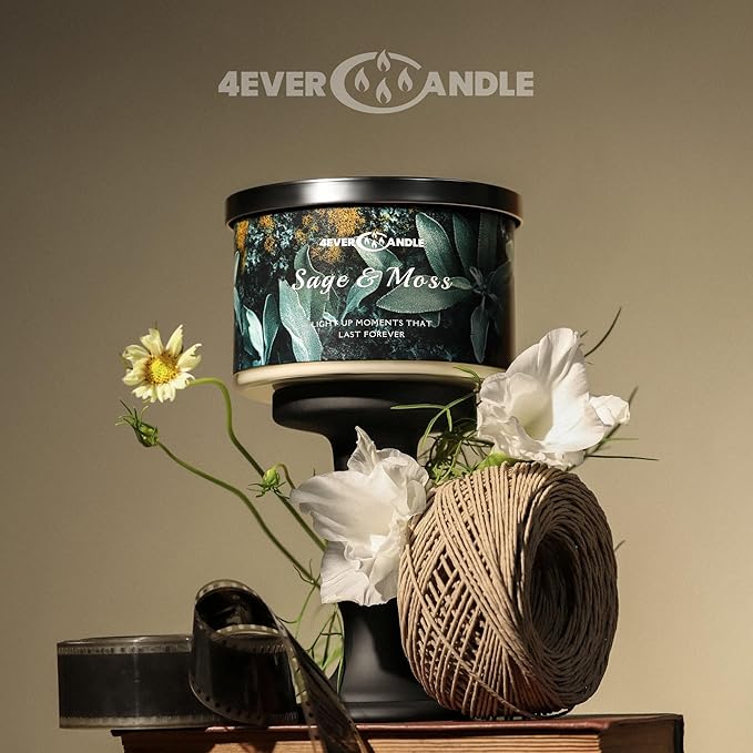 4-Wick Scented Candle - 18oz Soy Wax Blend Candle Over 50Hrs Long-Lasting Fragrance, Home Decor and Housewarming Gifts, Sage & Moss