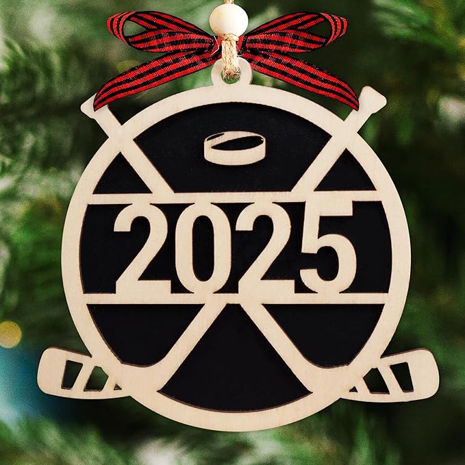 Ice Hockey Ornaments for Christmas Tree - Hockey Christmas Ornament, Hockey Decor for Sports Players - Holiday Ornaments Tree Decoration - Winter Sports Gifts Fans and Athletes