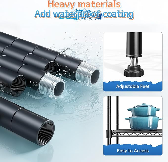 8 Tier Wire Shelving Unit Storage Shelves Loads 1200LBS,Adjustable Metal Shelving and Storage Wire Rack Pantry Shelves Commercial Shelf for Closet Kitchen Bathroom Office 72''H X 13.8''D X 23.6''W