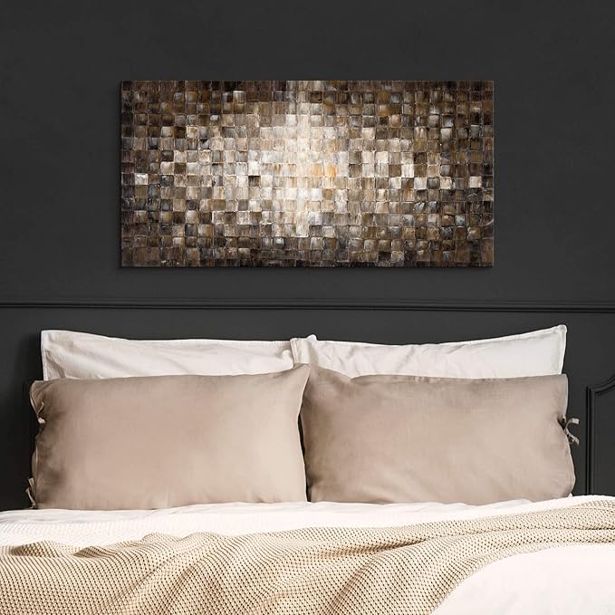 Inpraradiso Abstract Canvas Wall Art Picture : Large Bedroom Living Room Hand Painted Textured Painting Modern Square Artwork Kitchen Horizontal Contemporary Print for Home Office Decor