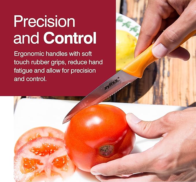 Zyliss Utility Kitchen Knives with Sheath Covers - Dishwasher Safe - Stainless Steel Kitchen Knives Perfect for Cutting Meat, Vegetables & Fruit - 3 Piece Paring Set
