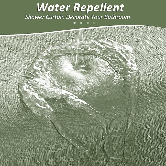 Naturoom Light Sage Shower Curtains for Bathroom,Ombre Cloth Fabric Shower Curtain Set with 12 Hooks Light Sage Bathroom Decor 72 x 72