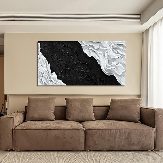 YISXINOAG Abstract Wall Art Small Size Canvas Art Wall Decor Artwork abstract wall decor Modern Minimalist Decor Canvas Painting Black And White Bathroom Wall Decor For Bedroom Office 20" X 40"