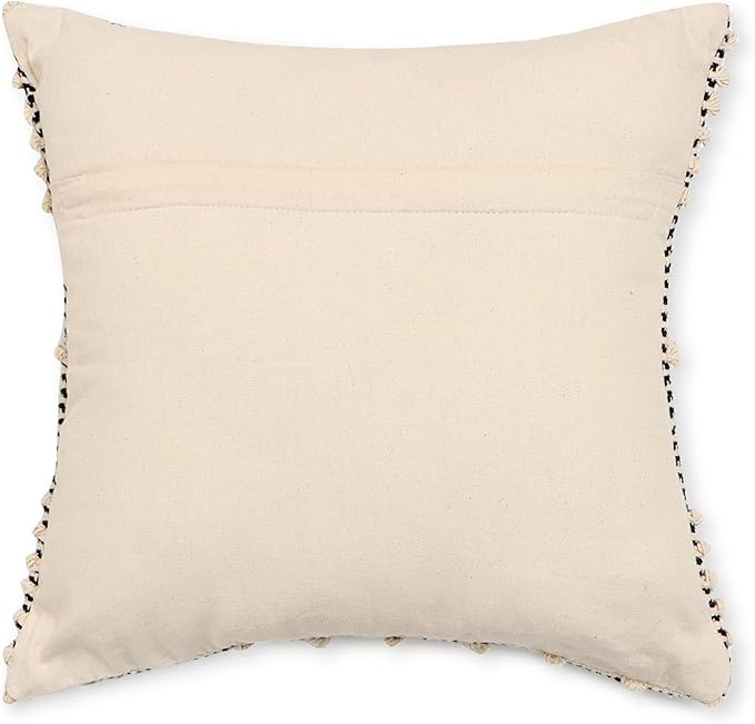 REDEARTH · Handmade Boho Throw Pillow Covers - Bohemian Chic Farmhouse Style - Accent Woven Indoor and Outdoor Cushion Cases for Couch - Bed - Chair - Sofa - Benches – Set of 2-18"x18" - Black