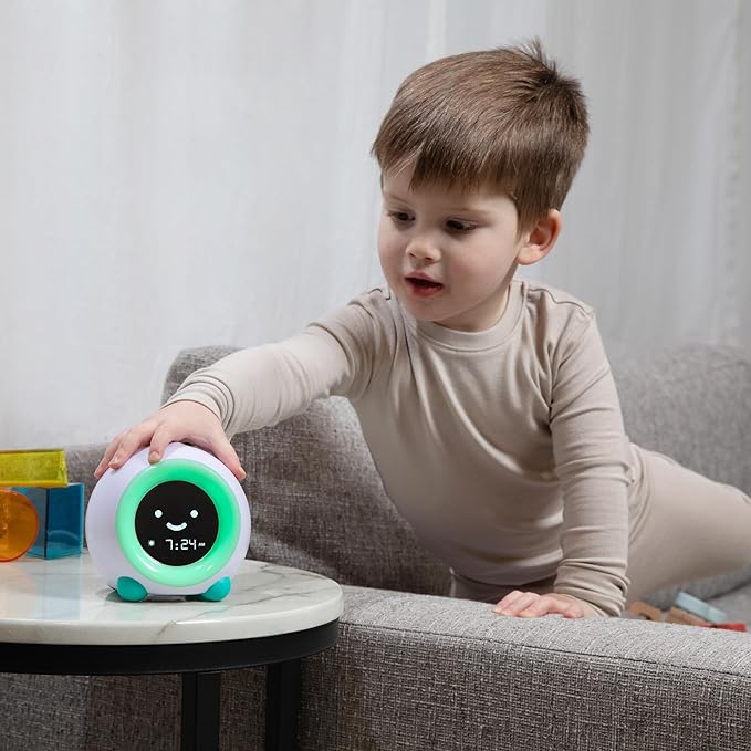 LittleHippo Mella: Kids Alarm Clock, Ready to Rise Children's Sleep Trainer, Night Light, Sound Machine and OK to Wake for Toddlers and Kids - Bright Purple (Updated 2025)