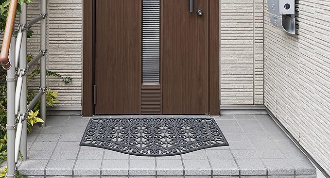 A1HC 3 Pieces Set Rubber Grill Matching Doormat, for Front, Patio & Garage Entrance, Scrapes Shoes Clean of Dirt & Grime, Heavy Duty for Indoor Outdoor 3-Pieces(Complete Home Set 24x39, 24x57, 30x60)