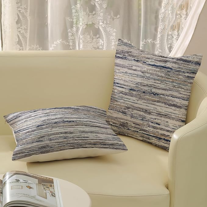 Boho Pillow Covers 18x18 Pack of 2 Gray Art Painting Decorative Throw Pillow Covers Outdoor Decor Bohemian Abstract Modern Decor Pillowcase Farmhouse Linen Cushion Case for Home Sofa Couch